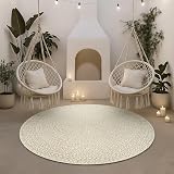 the carpet Kansas Robuster Indoor Outdoor Rug Natural Jute Look 80 cm Round