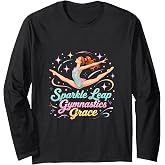 Graceful Leap Rhythmic Gymnastics Motion Art Long Sleeve T-Shirt
