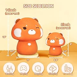 Mewaii 14 Inch Mushroom Plush, Cute Red Panda Plush