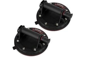 DJSUNPACKING 8" Vacuum Suction Cups Heavy Duty for Lifting Large Glass - Industrial Suction Cup Lifter with Handle, 500 lbs Load Capacity (2 Pack)