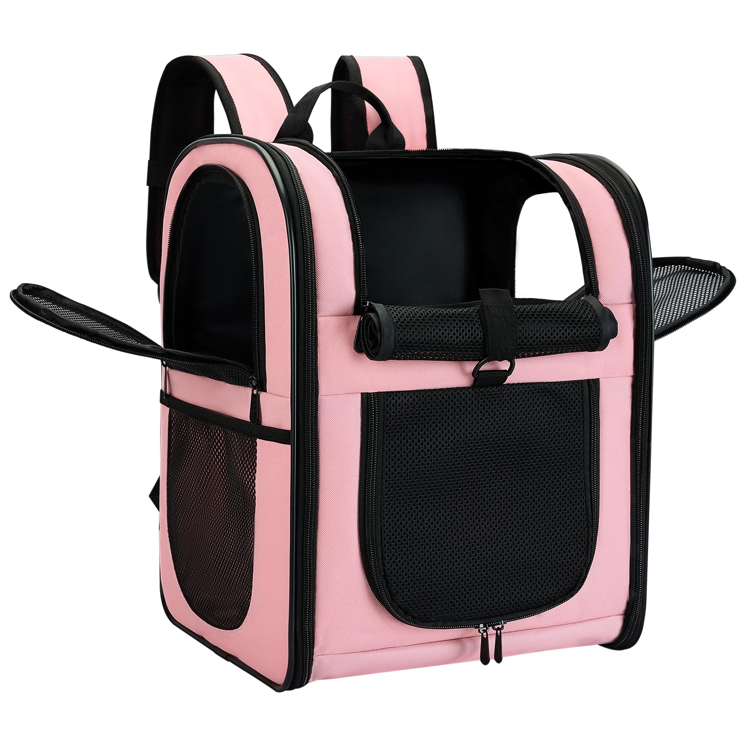 Apollo Walker Cat Carrier and Dog Carrier, for Large and Small Cat Pets (2-15 kg), Breathable Mesh Pet Carrier, Ideal for Hiking, Travel, and Outdoor Activities (Pink)