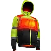 INNOWARM Heated Safety Hi-Vis Bomber Jacket for Men, Class 3 Waterproof, 5 Heating Zones with 3M Reflective Tape 12V Battery