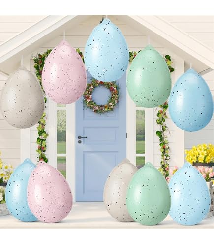 Huevos de Pascua inflables, 6 Piezas de decoración de Temporada, Decoraciones de jardín para propietarios de viviendas, césped, Patio, Porche, Patio, Centro Comercial, Iglesia, Actividades