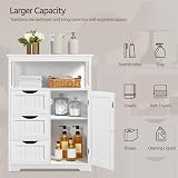 Yaheetech Free-Standing Bathroom Cabinet with Open Shelf White 66x35x90cm view 5