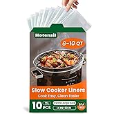 Slow Cooker Liners, Hotensil 14"x 22" 10 Count Cooking Bags Large Size Disposable Pot Liner, Fit 6QT to 10QT for Slow Cooker Cooking Trays, Multi-Purpose Durable Liners Plastic Bags, BPA Free