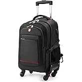 star cloud 4-Wheel Rolling Backpack 45L (22x14x9 in): 17.3-Inch Roller Travel Laptop Backpack for Business, Water-Resistant Carry-On Luggage, Airline Approved Suitcase for Travel and Commuting