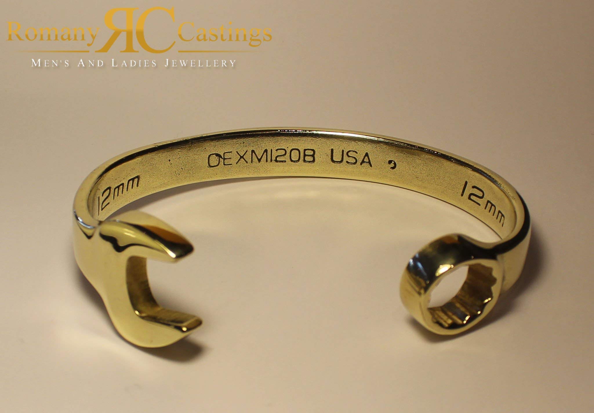 Mens solid gold spanner bangle Clearance