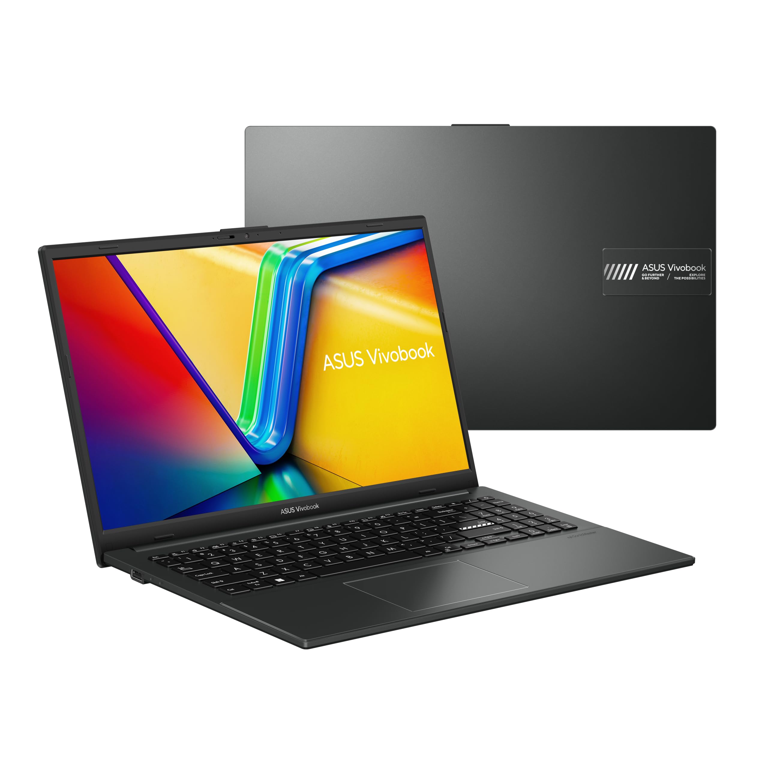 ASUS Vivobook Go 15.6” FHD Slim Laptop, AMD Ryzen 3 7320U Quad Core Processor, 8GB DDR5 RAM, 256GB SSD, Windows 11 Home, Fast Charging, Webcam Shield, Military Grade Durability, Black, E1504FA-AB34