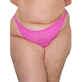 Curvy Couture Women's Sheer Mesh High Cut Brief Panty