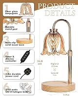 Funistree Vintage Flower Candle Warmer Lamp with Timer Dimmer 2 Bulbs view 6