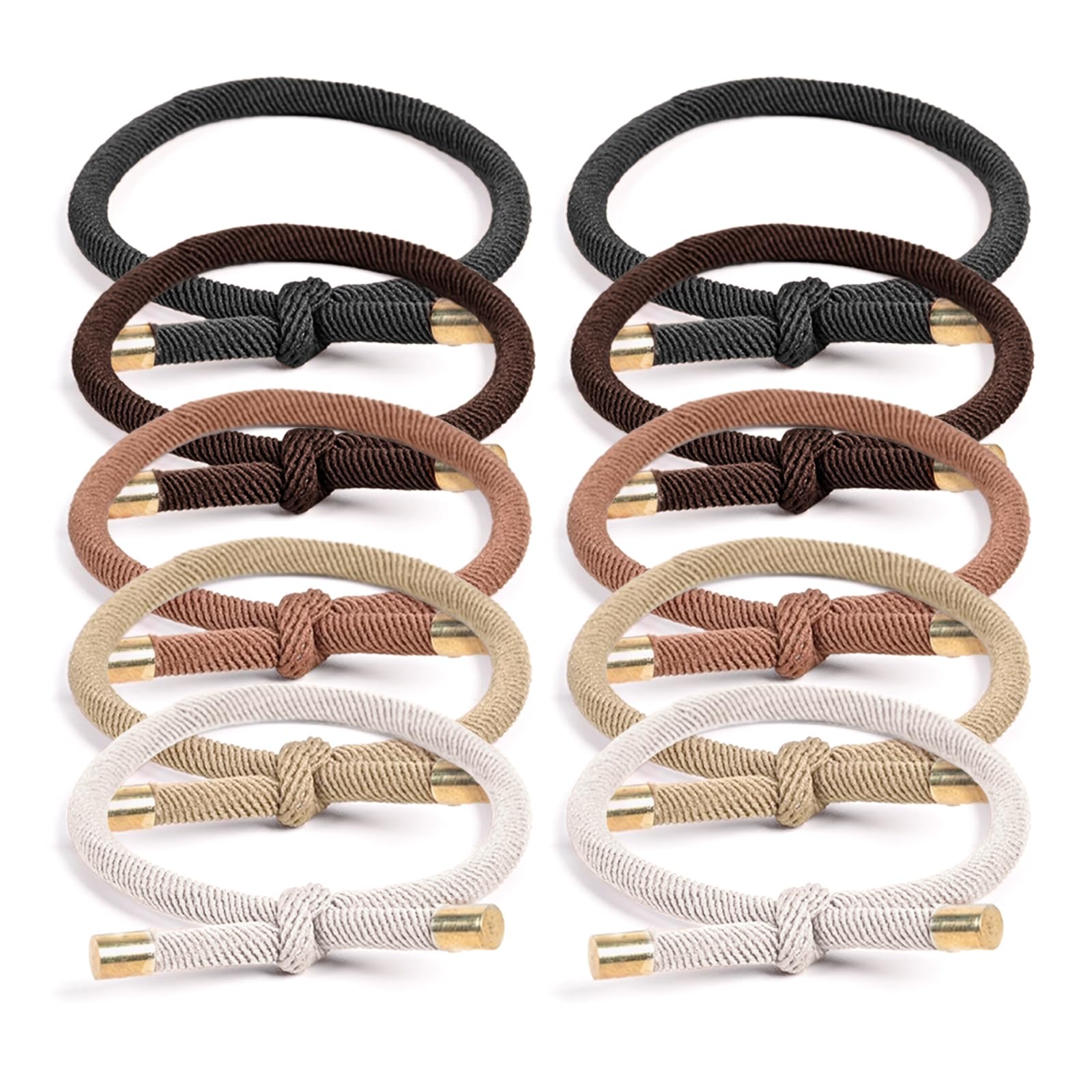 Photo 1 of NIIIYTYB 10 PCS Knotted Hair Ties That Look Like Bracelets Twisty Boho Style Ponytail Holders Cute Gold Bracelet Tie for Women Stylish Bungee Elastic Hair Accessories for Everyday Use