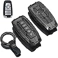 Happtoy Heavy Metal Key Fob Cover for Ford,Key Fob Cover Case Protector Compatible with Ford for 2018-2024 Explorer Fusion Escape Edge Bronco F150 Maverick Mustang Accessories(A-Black)