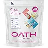 Oath Nutrition Clear Whey Isolate Protein Powder Variety Pack, 12 Pack