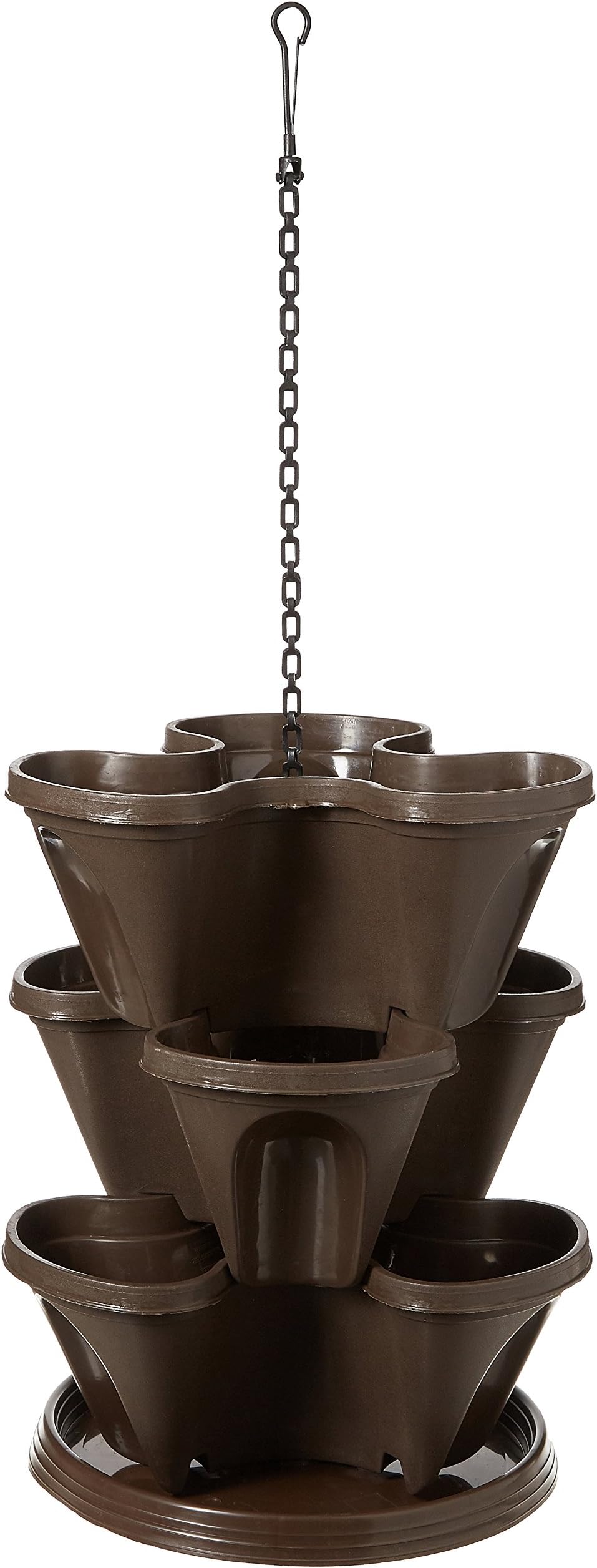 Gardens Need Plastic Stack-A-Pot Hanging Set (Coffee, 5-Pieces)
