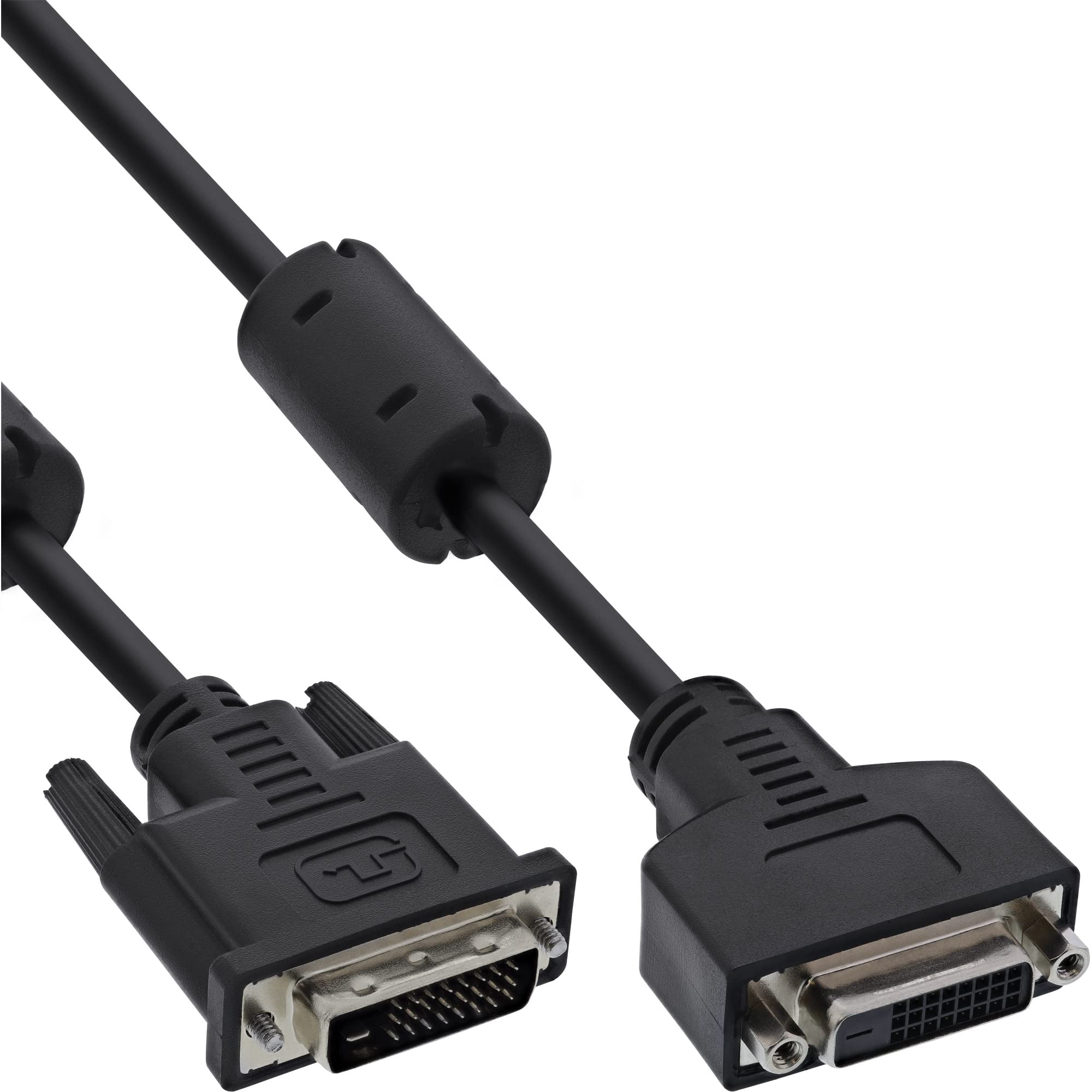 InLine® 5m Dual Link 24+1 Male to Female DVI-D Cable - Black