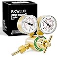 RX WELD Oxygen Regulator Welding Gas Gauges CGA 540 Inlet Oxy for V-Style Torch Cutting Kit, T-Handle