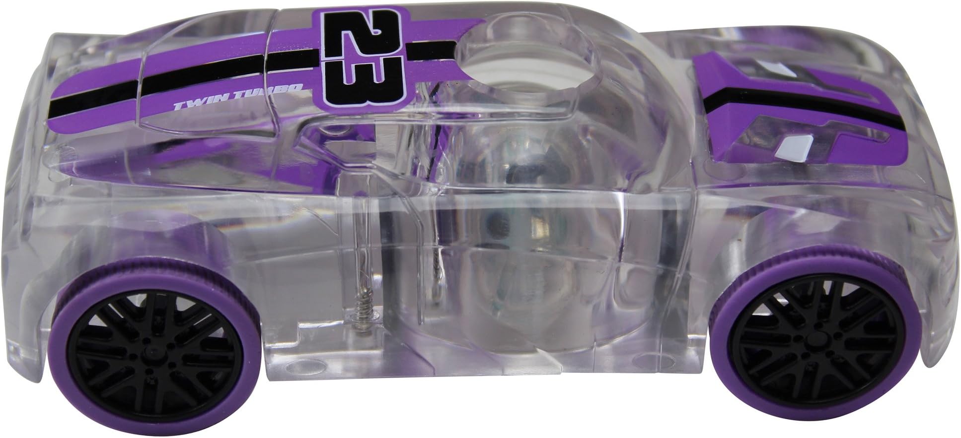 Marble Racers Award Winning Light Up 1:43 Scale Race Car with Quick Shot Pull-Back Motor with Purple Wheels