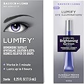 Lumify Redness Reliever Eye Drops 0.25 fl oz and Lumify Brightening Cream 0.5 fl oz, Hypoallergenic Eye Care Bundle