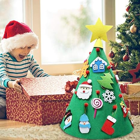 Decorazioni Artigianali Natalizie.Chirsemey Albero Di Natale In Feltro Per Bambini Kit Di Artigianato Natalizio In Feltro 3d Fai Da Te Kit Di Ornamenti Per Albero Di Natale Fatto A Mano Per La Decorazione Della Nearby Luminushair Com Br