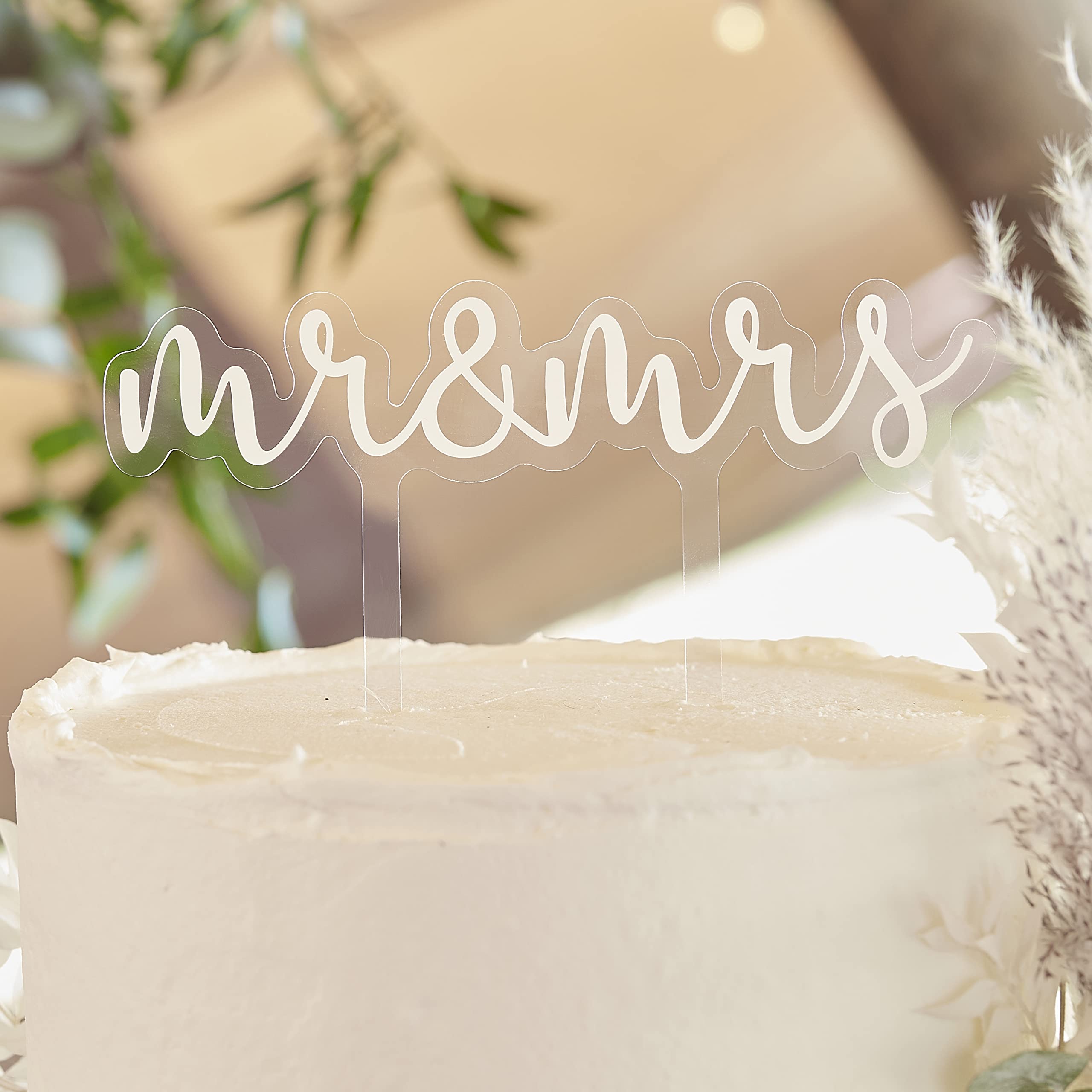 Ginger Ray Acrylic Wedding Mr & Mrs Cake Topper Decoration