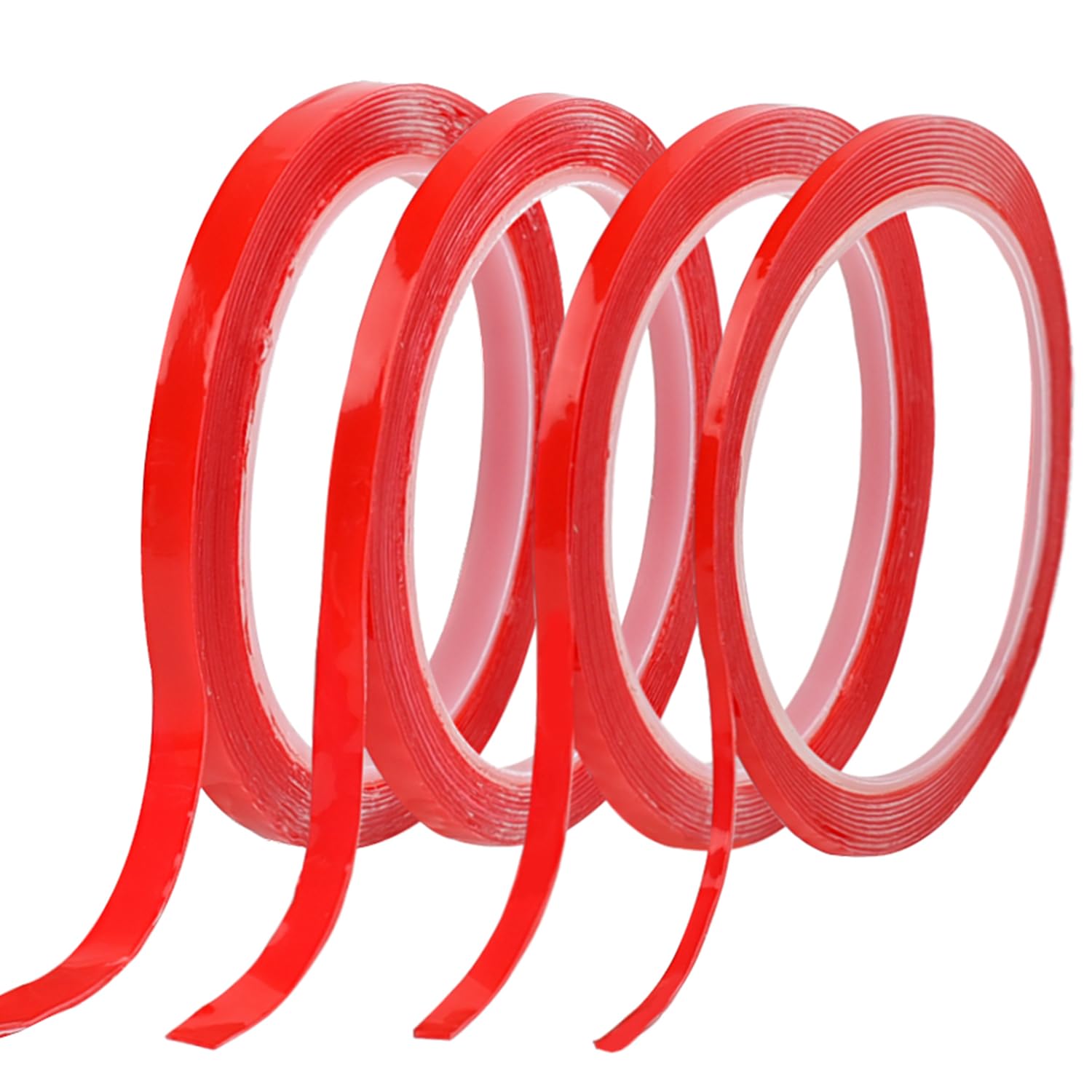 NAUZE 4 Roll Double Sided Tape Clear Double Sided Tape 3mm Super Strong Sticky Tape for Home Office Decorations