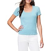 NIC+ZOE Women's Ss Scoop Neck Tee