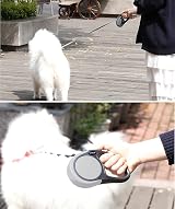 CFMOUR Retractable Dog Lead 5m 20kg Grey Heavy-Duty Extendable Nylon Tape Leash view 6