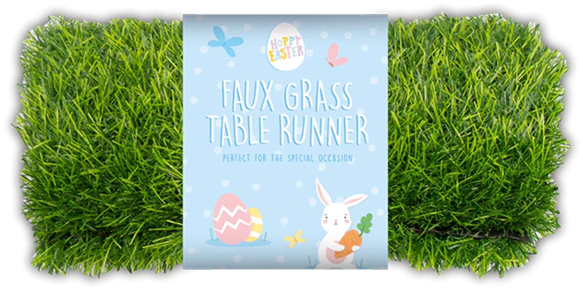 Green Polyethylene Faux Grass Table Runner, 90cm x 30cm (1 Piece) - Durable, Vibrant Design, Perfect for Spring Displays, Centerpieces, & More