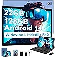 2025 Tablet 10 Inch Android 14 Tablets with 22GB RAM 128GB ROM 1TB Expand, Octa-Core Tablet with Keyboard Mouse, 8000mAh Battery, HD IPS Display, GPS, Widevine L1, Split Screen, Metal Body -Blue