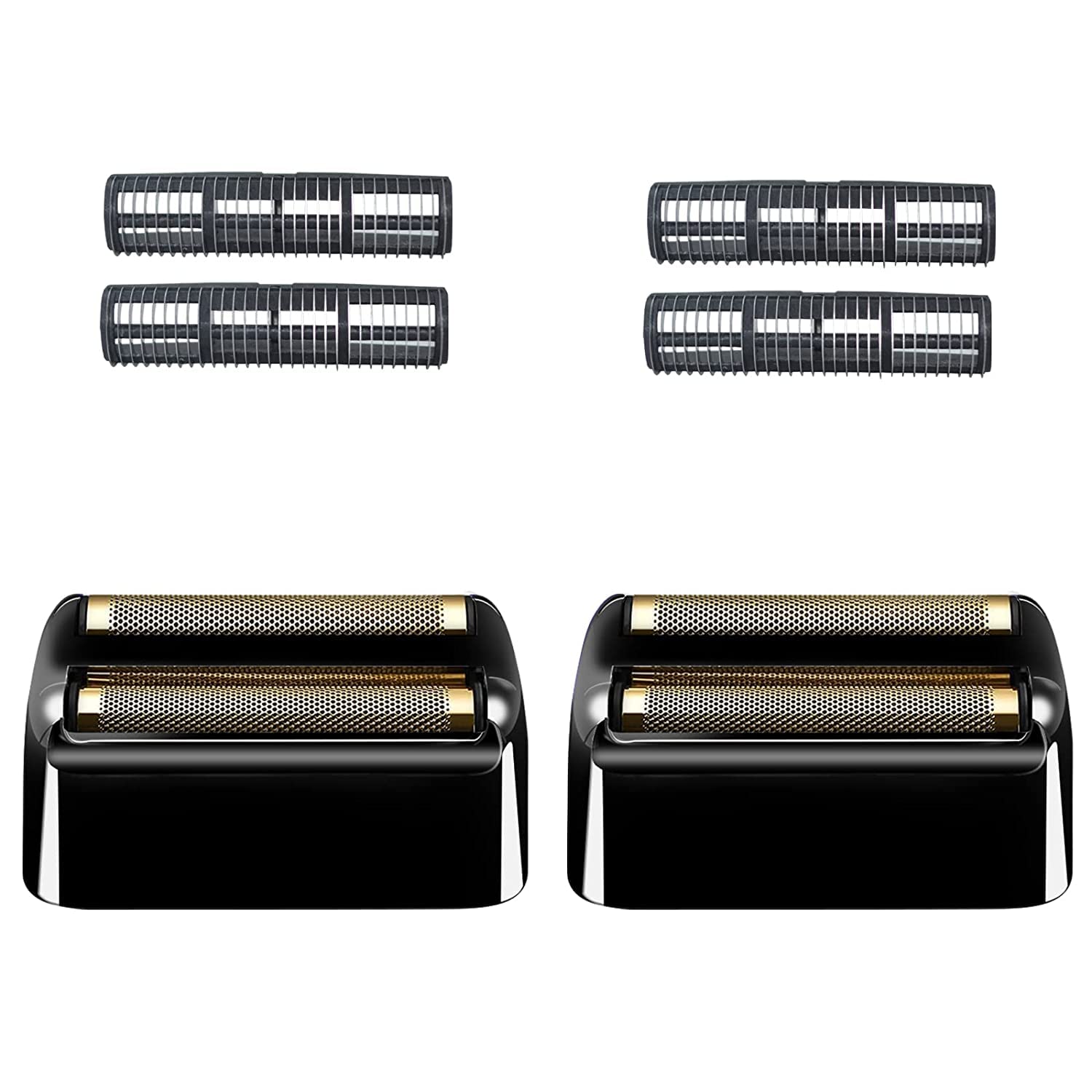 Shaver Replacement Foil and Cutters Compatible with BaByliss Barberology Double FXFS2G Metal Shaver foil Replacement (2PCS Black)