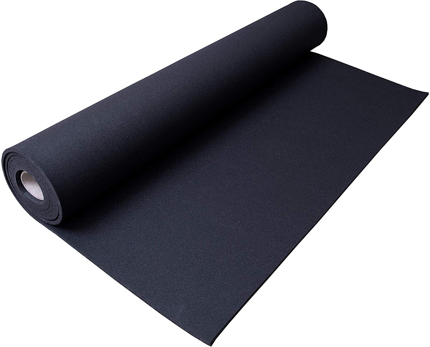 IncStores 3/8" Heavy Duty Gym Flooring Rubber Rolls (40 sqft, 4' x 10') (Black)