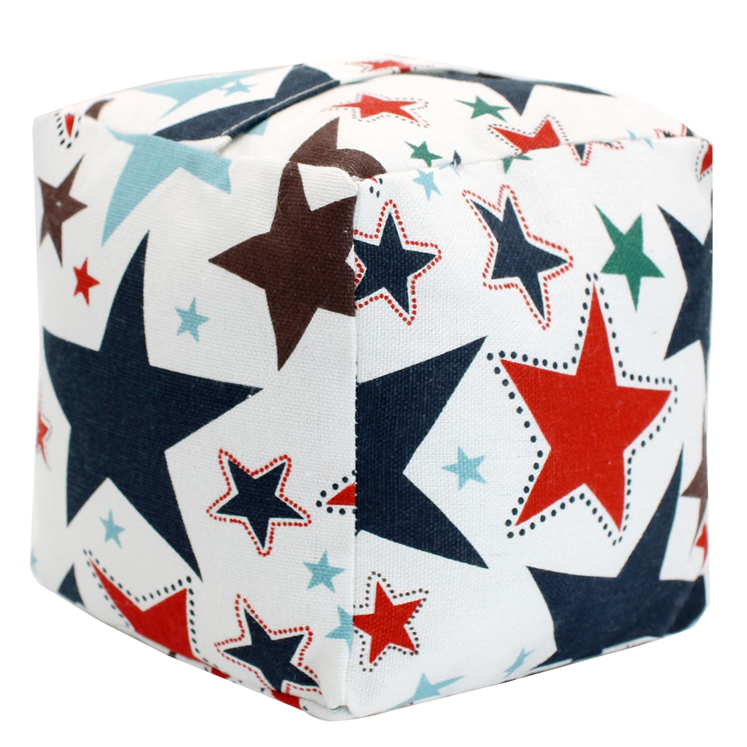 Decorative Door Stopper, Weighted Fabric Door Stopper with Handle, Heavy-Duty Square Door Floor Stop for Bedroom, Living Room, Interior, Doors (Star)