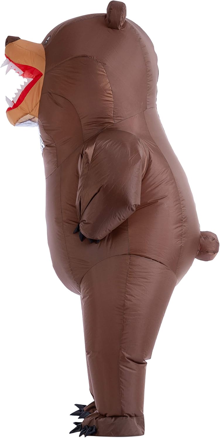 Spooktacular Creations Inflatable Costume Full Body Bear Air Blow-up Deluxe Halloween Costume - Adult One Size Brown: Clothing