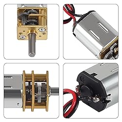 XIITIA 4pcs DC 3V-6V Mini N20 Gear Motor Slow Speed