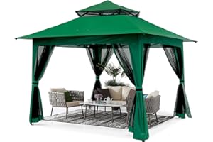 ABCCANOPY Pop Up Gazebo 13x13 - Outdoor Canopy Tent with Mosquito Netting for Patio Garden Backyard (Forest Green)