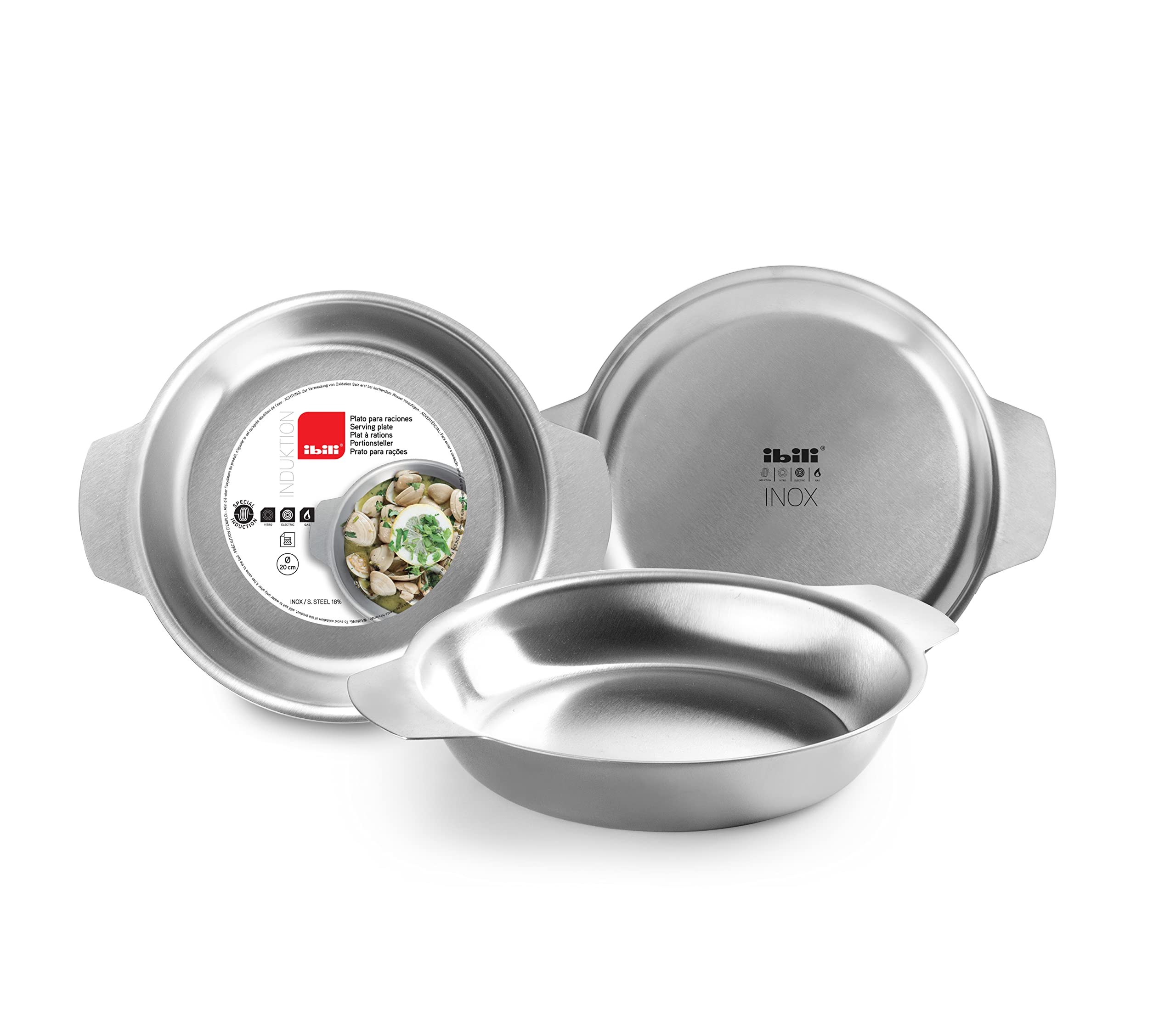 IBILI Induktion Serving Dish, 20 cm, Stainless Steel, Suitable for Induction Hobs