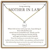 PEALICIOUS Single Pearl Necklace as Valentines Gifts for Mom, Bonus Mom Birthday Gifts for Step Mother from Daughter Son, Mother in Law Necklace with CZ from Bridal as Mother of the Groom Jewelry Gift