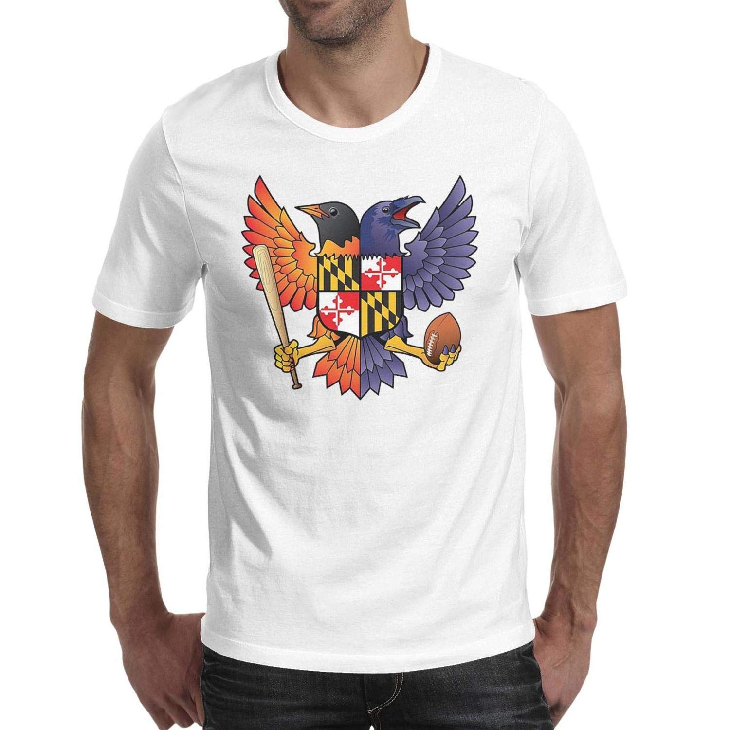 Snefuee Man Birdland Baltimore Raven And Oriole Maryland T Shirt Fashion Workout Crew Neck