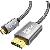 Silkland Micro HDMI to HDMI Cable 3.3ft, [Gold Plated, Sturdy Aluminum] Supports 4K@60Hz, HDR, Ethernet, ARC, Compatible with
