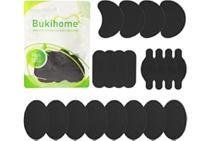 Bukihome Moleskin for Feet - Blister Prevention Tape - Moleskin Padding for Blisters, Shoes, Toes, Heel, Flexible Cushioning & Pain Relief - 10 Sheets of 4 Shapes (20 Pieces Total, Black)