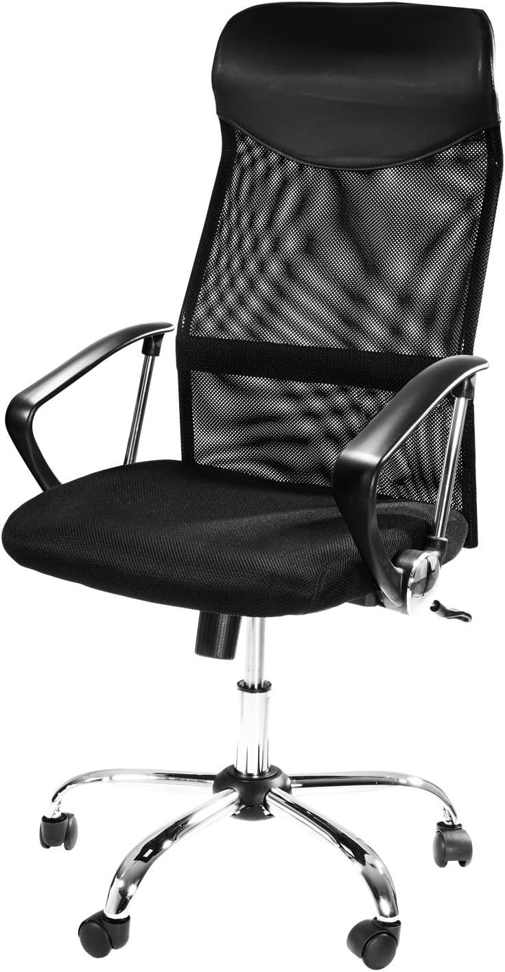 Desk Chair For Office With Complete Back Neck Support Hyperion 300lb Capacity Mesh Padded Seat Weight Adjustable High Back Black Amazon Co Uk Kitchen Home