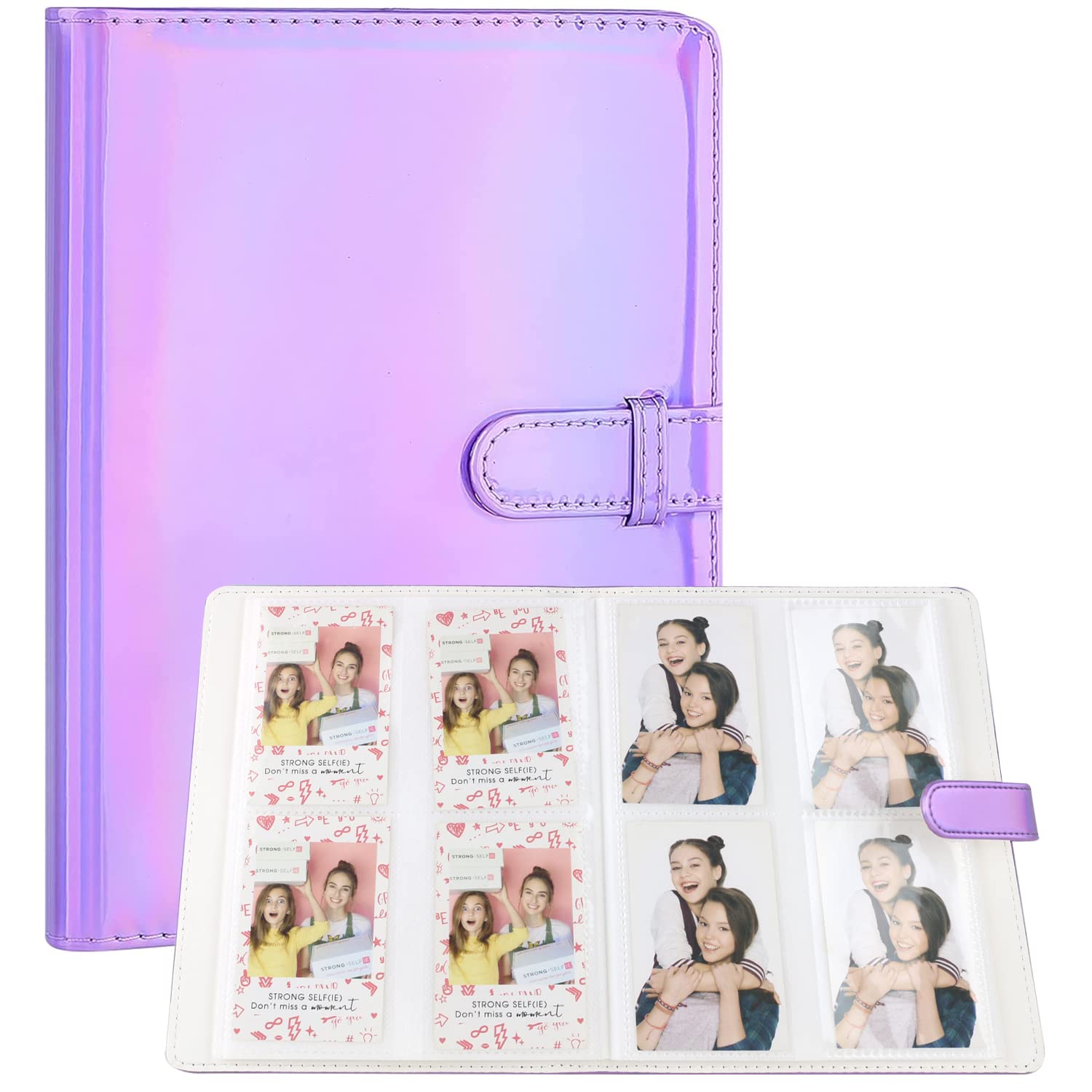 Frankmate 256 Pockets Mini Photo Album for Fujifilm Instax Mini Camera, Leather Photo Album Bookshelf Picture Album Book Simple Design