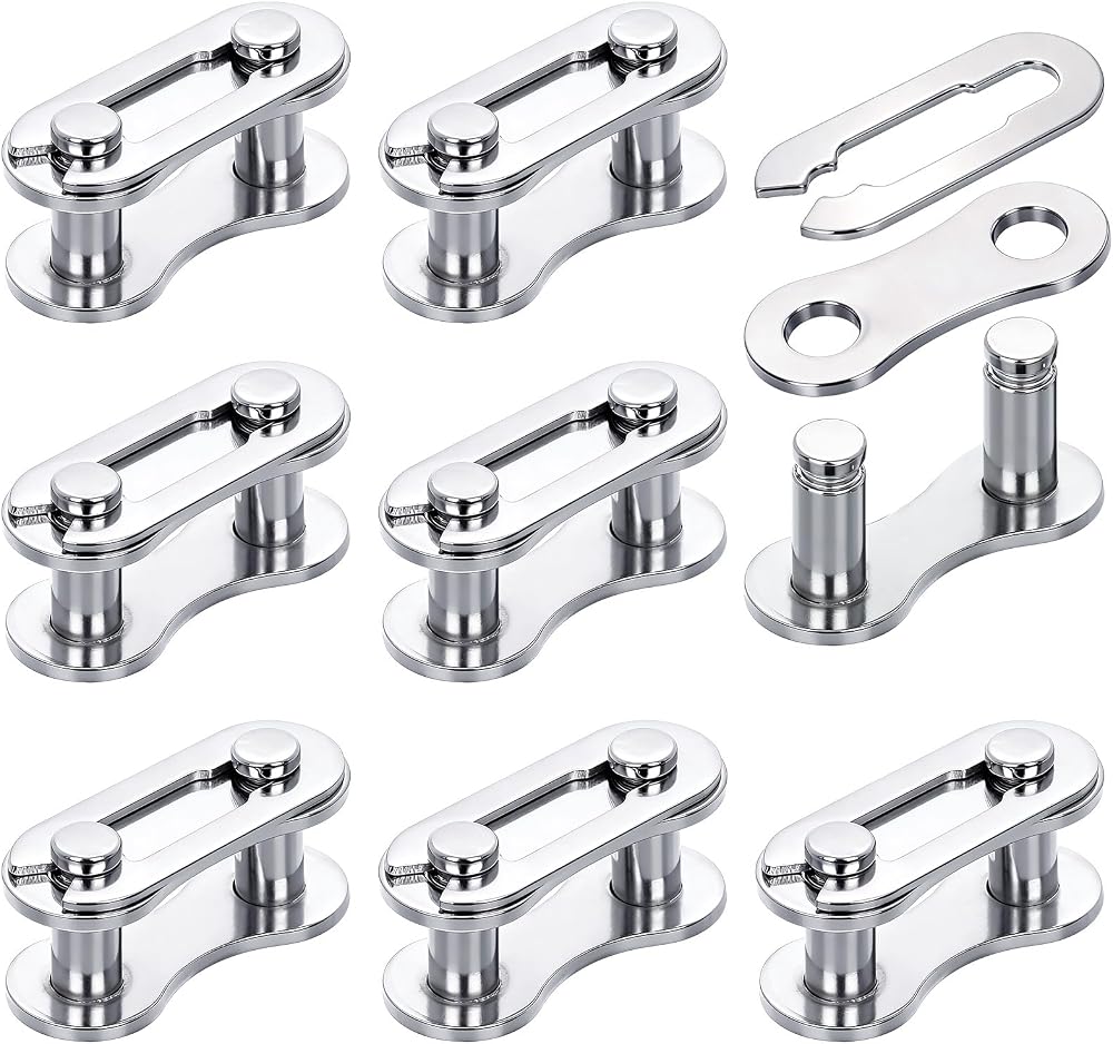 Hotop 8 Pairs Missing Link for 6-10 Speed Bicycle Chain Silver 21x8x10mm