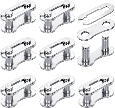 Hotop 8 Pairs Missing Link for 6-10 Speed Bicycle Chain Silver 21x8x10mm