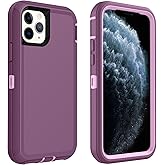 AZSXLG for iPhone 11 Pro Case, (Not Fit 11) Defender Case Heavy Duty Shockproof Dustproof 3 in 1 Rugged Protective Phone Cover for iPhone 11 Pro 5.8 inch (Pink/Purple)