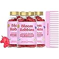 Bloom Robbins Hair Gummies for Faster Hair Growth Vitamins for Women & 5000 MCG Non-GMO Vegan Biotin Gummie - Hair Skin and Nails Gummie - Hair Growth & Hair Skin and Nails Vitamins (3Pack)