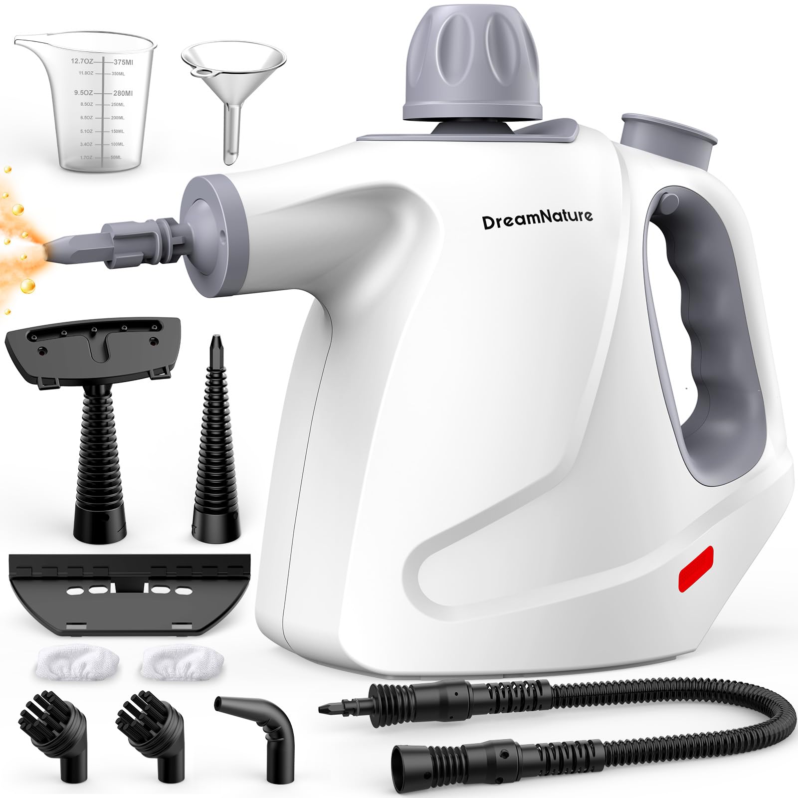 Photo 1 of Multi-Surface Handheld Pressurized Steam Cleaner with 11-Pieces Accessories, 15.2OZ Hands-free Portable Steamer for Cleaning, Multipurpose Steam Cleaner for Home|Upholstery|Car|Floor|Grout|More