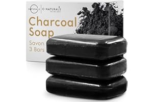 O Naturals 3pack Moisturizing Charcoal Bars - Natural Soap Bar - Body Soap Bars, Face Soap & Hand Soap - Shower Soap, Body Wa