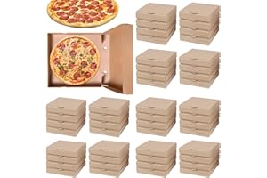 RHBLME 30 Pack Pizza Boxes, 7.3 x 7.3 x 1.6 Inch Small Pizza Boxes Corrugated Cardboard Pizza Box, Reusable Kraft Pizza Box Bulk Takeaway Packaging Boxes, Keeps Pizza Cake Cookies Fresh