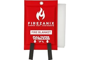 FIREZANIX Emergency Fire Blanket for Kitchen, Home, Camping, People, Office, Vehicle | Flame Retardant Fire Extinguishing Blanket | Fire Extinguisher Safety Suppression Blanket - Made from Fiberglass